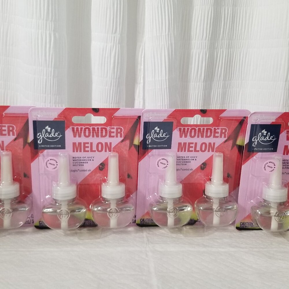 Glade PlugIns Scented Oil Air Freshener, Wonder Melon Limited Edition 4 packs